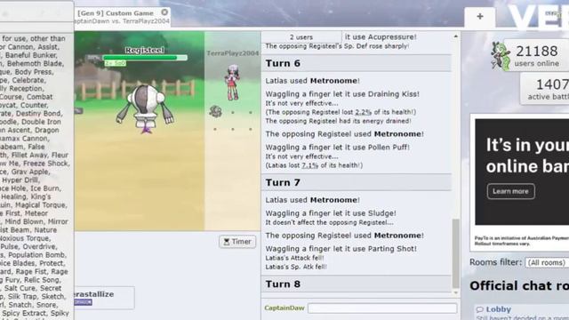 Legendary Pokemon Metronome Tournament - Top 98 - Registeel Vs Latias смотреть онлайн