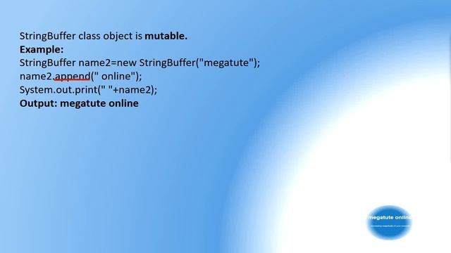 Java String and StringBuffer class смотреть онлайн