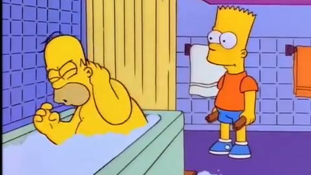 The Simpsons - Bart Hits Homer With Chair смотреть онлайн