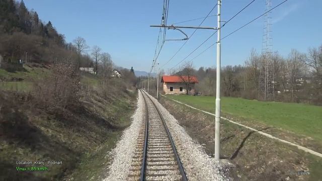 4K CABVIEW Ljubljana - Jesenice -- 2 Locomotives - 1800t Iron Ore Train
