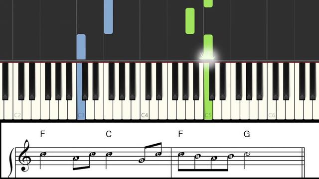 Canon in D (in C) beautiful arrangement, beginner notes, piano tutorial смотреть онлайн