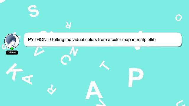 PYTHON : Getting individual colors from a color map in matplotlib смотреть онлайн