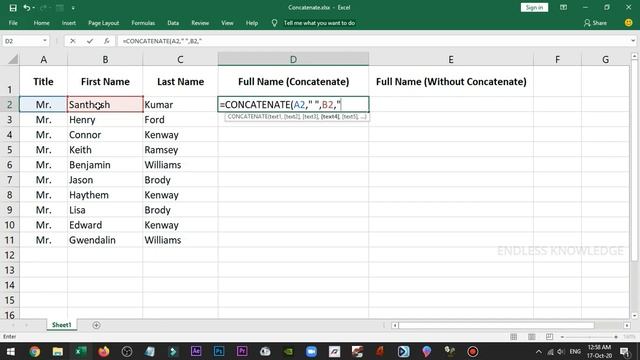 Excel Concatenate Function in Tamil смотреть онлайн