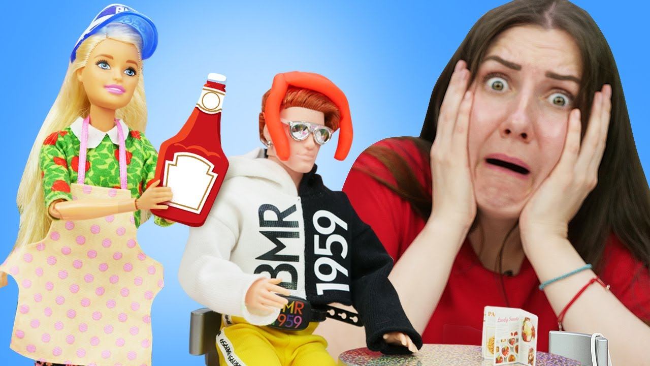 Барби подрабатывает в кафе - Хорошая ли Барби официантка? Смешные видео для девочек про кукол Барби смотреть онлайн