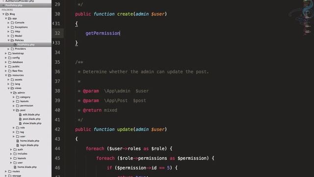 Laravel - Create Blog and Admin Panel | Authorization with Gates & Policies #32 смотреть онлайн