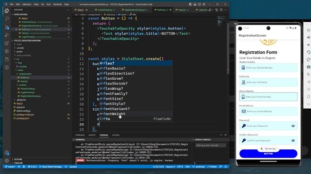 12. React Native Registration & Login Form - Button Component смотреть онлайн