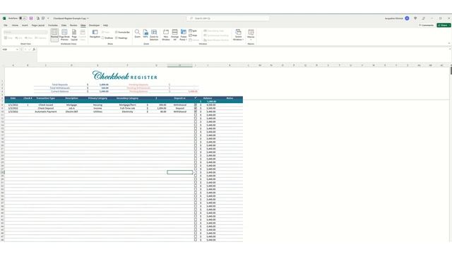 Checkbook Register Spreadsheet Excel and Google Sheets Instructions смотреть онлайн