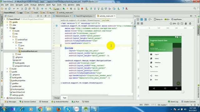 Android Studio tutorial: Implementing SearchView in action bar with source code смотреть онлайн