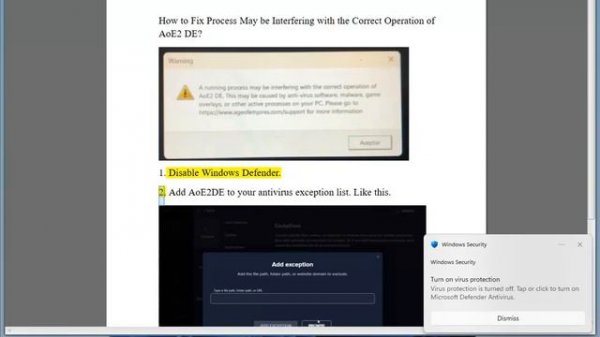 Fix Process May be Interfering with the Correct Operation of AoE2 DE on Windows