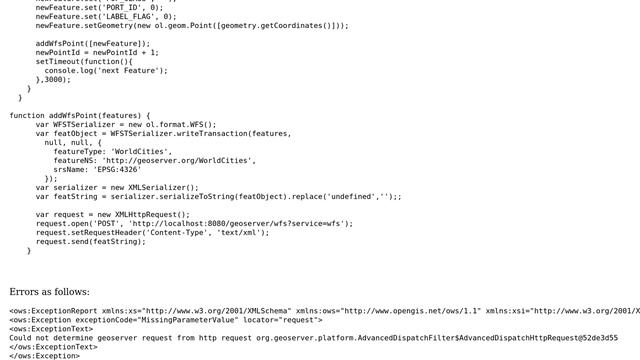 GIS: GeoServer/OpenLayers WFS: "Could not determine geoserver request from http request..." смотреть онлайн