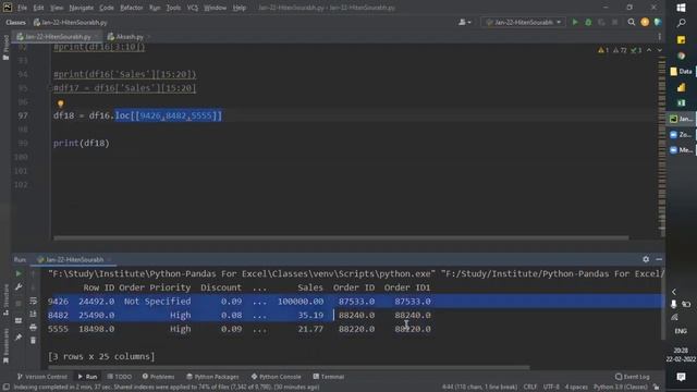 Python Pandas - Session 5 - LOC & ILOC Function, Extract specific columns and Rows data смотреть онлайн