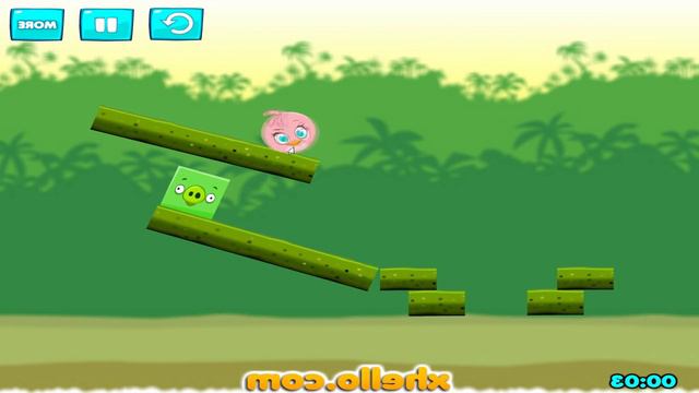 Angry Birds Kick Piggies - SMALL RED BIRD KICK OUT GIANT PIG TO TAKE STELLA! смотреть онлайн