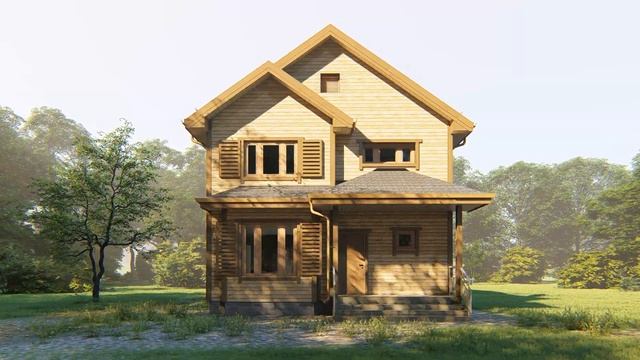 Двухэтажный каркасный дом 8х10. Проект КД-38. Внешний вид. смотреть онлайн