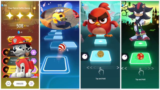 Paw Patrol 🆚 Minions 🆚 Angry Birds Bubble Trouble 🆚 Sonic Prime..Tiles Hop Edm Rush смотреть онлайн