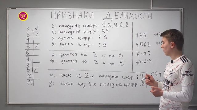 Признаки делимости. 4 класс смотреть онлайн