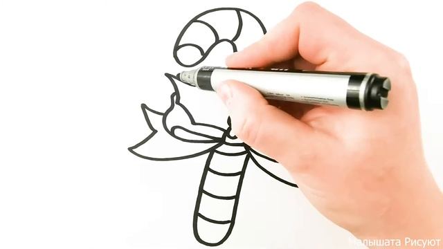 Рисуем яркий Рождественский леденец Малышата Рисуют #182 смотреть онлайн