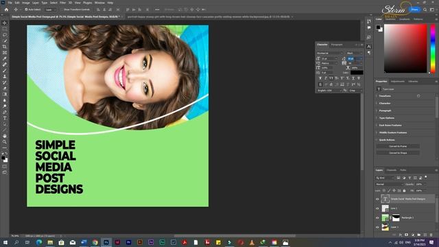 Simple Social Media Post Design In Adobe Photoshop CC 2023 | Storm Brain смотреть онлайн