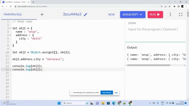 Deep Copy concept in JavaScript #javascript #DeepCopy #interviewquestions смотреть онлайн