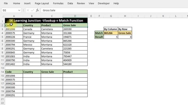 How to use VLOOKUP with MATCH Function in Excel ! #vlookupfunction #matchfunction смотреть онлайн
