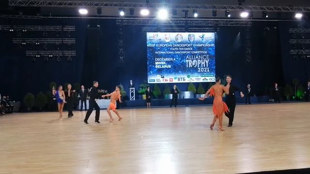 "ALLIANCE TROPHY-2021" Чемпионат Европы. Молодёжь. Ча-ча-ча. 04.12.2021 смотреть онлайн