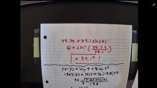Kinematics Problem: Shooting an arrow from an initial height at an angle of 35 degrees смотреть онлайн