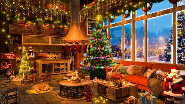 Relaxing Christmas Jazz Music ? Cozy Christmas Ambience with Soft Christmas Jazz Music on Snowy Day смотреть онлайн