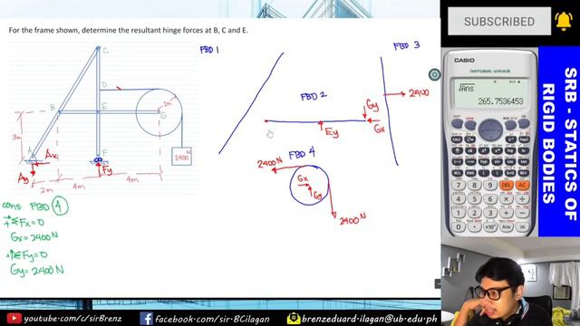 Statics of Rigid Bodies - Chapter 4 - Additional Problem Part 2 (Pin Connected Frames) смотреть онлайн