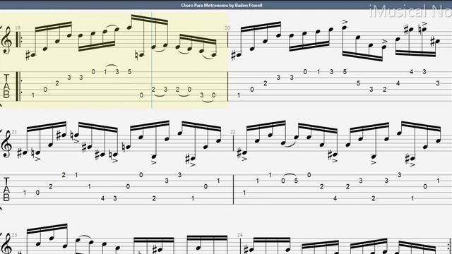 Guitar TAB - Baden Powell : Choro Para Metronomo | Tutorial Sheet Lesson #iMn смотреть онлайн
