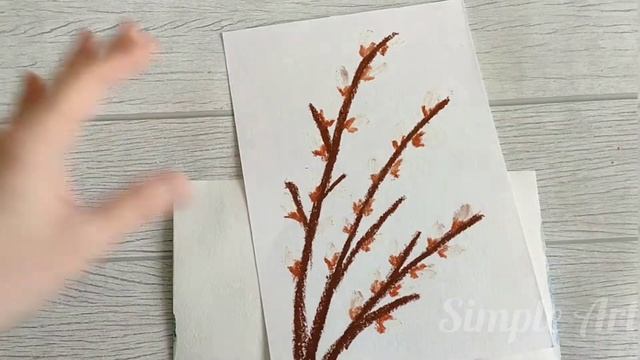 Рисование вербы. Один из самых интересных способов. Очень нравится детям. смотреть онлайн