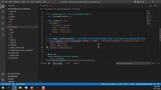 Flutter HTTP Post Request Send data to Server Post Method API call Understand in just 5 minutes смотреть онлайн