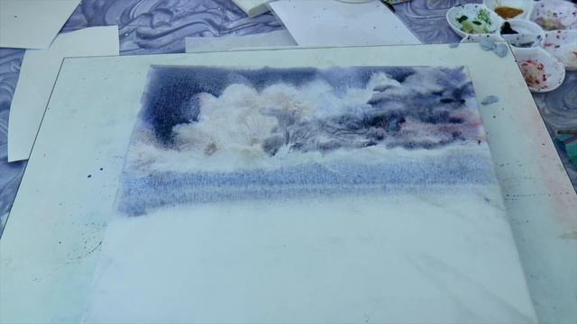 Холст для акварели. Плюсы и минусы. Акварельный пейзаж на холсте. Watercolour on the canvas. смотреть онлайн