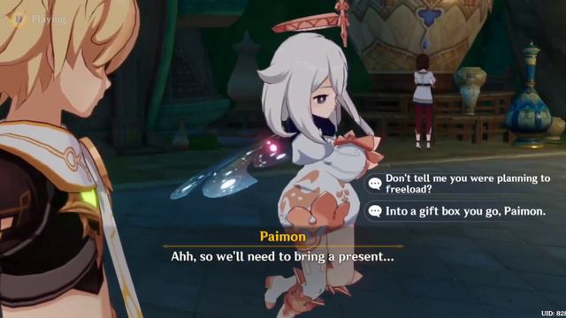 Aether Tells to put Paimon in a box смотреть онлайн