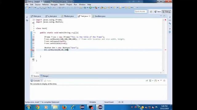 Clicking action with JButton in java with Eclipse смотреть онлайн