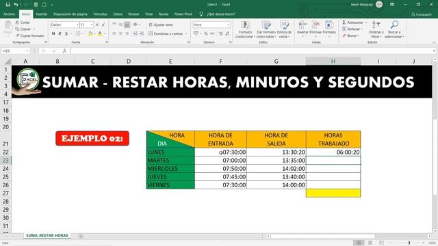 como SUMAR horas en excel más de 24 horas (calcular las horas trabajadas de un empleado) смотреть онлайн