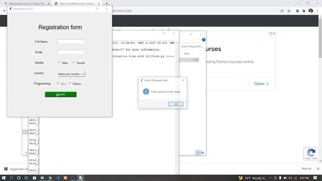 Registration Form in Tkinter Python with source code | Source Code & Projects смотреть онлайн