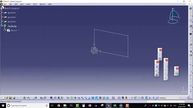 CATIA V5 Tutorials #11. Sketch Support смотреть онлайн