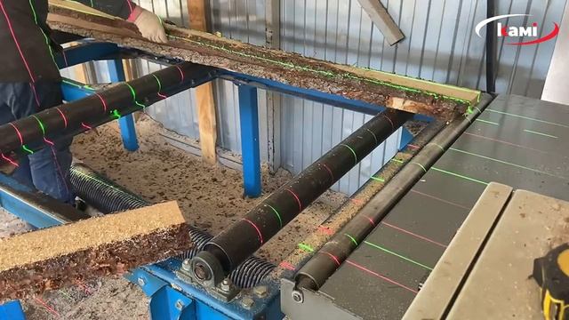 Работа в цеху станка EcoWood SK 1000. Эковуд 1000 - станок кромкообрезной работы смотреть онлайн