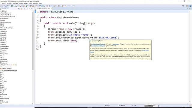 Java Programming create an empty frame with background color смотреть онлайн