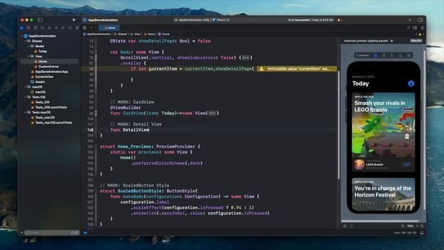 SwiftUI 3.0 Animation Challenge - App Store Hero Animation - Xcode 13 - SwiftUI Tutorials смотреть онлайн