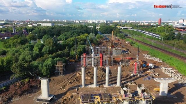 СМР ООО "СТАЛФОРМ ИНТ". Ход строительно-монтажных работ на путепроводе ЮВХ. 12 августа 2020 г. смотреть онлайн