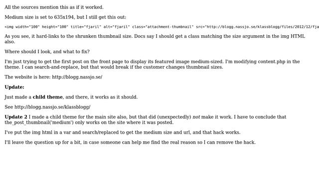 Wordpress: the_post_thumbnail('medium') still gives thumbnail-size img (2 Solutions!!) смотреть онлайн