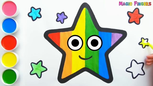 Rainbow Little Star | Drawing Ideas With Basic Shapes for Toddlers #33 смотреть онлайн