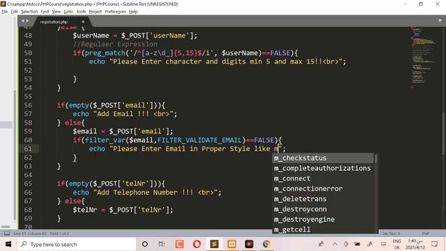 PHP Course in Arabic (2021) | PHP Form Validation [#5] | Filter Data Using filter_var and preg_matc смотреть онлайн