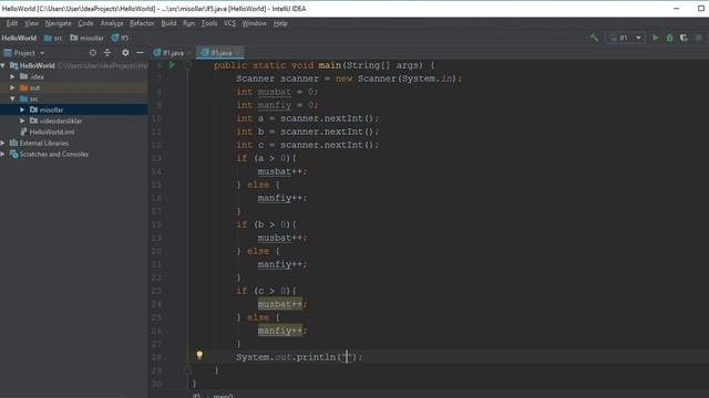JAVA Examples of the if operator смотреть онлайн