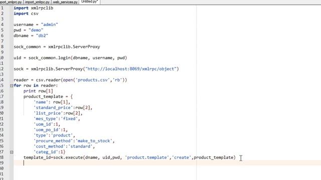 OpenERP 7 - Import data using XML-RPC and Python Script смотреть онлайн