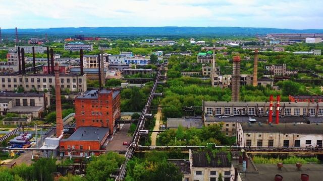 Дзержинское Оргстекло ДОС с высоты птичьего полёта 4К видео смотреть онлайн