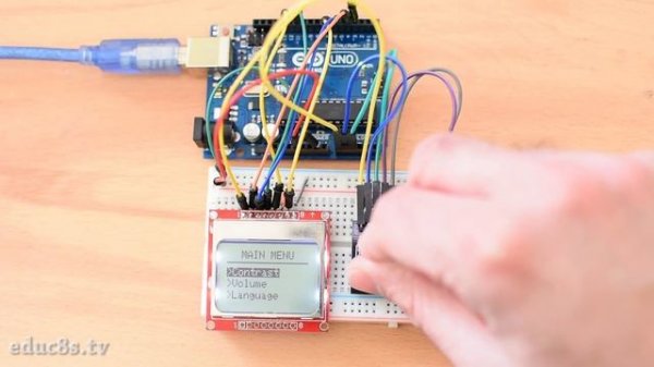 Arduino  Menu Tutorial with a Rotary Encoder and a Nokia 5110 LCD display.