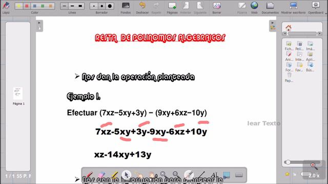 RESTA DE POLINOMIOS ALGEBRAICOS смотреть онлайн
