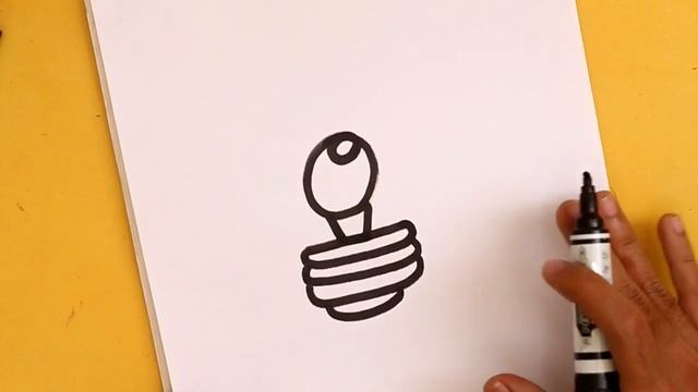 How To Draw Cartoon LIGHT BULB From Number 5 For Kids смотреть онлайн