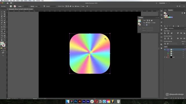 Holographic Effect in Adobe Illustration // Tutorial // Process Video // KAPUSTIN смотреть онлайн